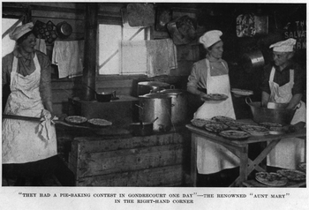 &ldquo;They had a pie-baking contest in Gondrecourt one day&rdquo;--the renowned &ldquo;Aunt Mary&rdquo; in the right-hand corner